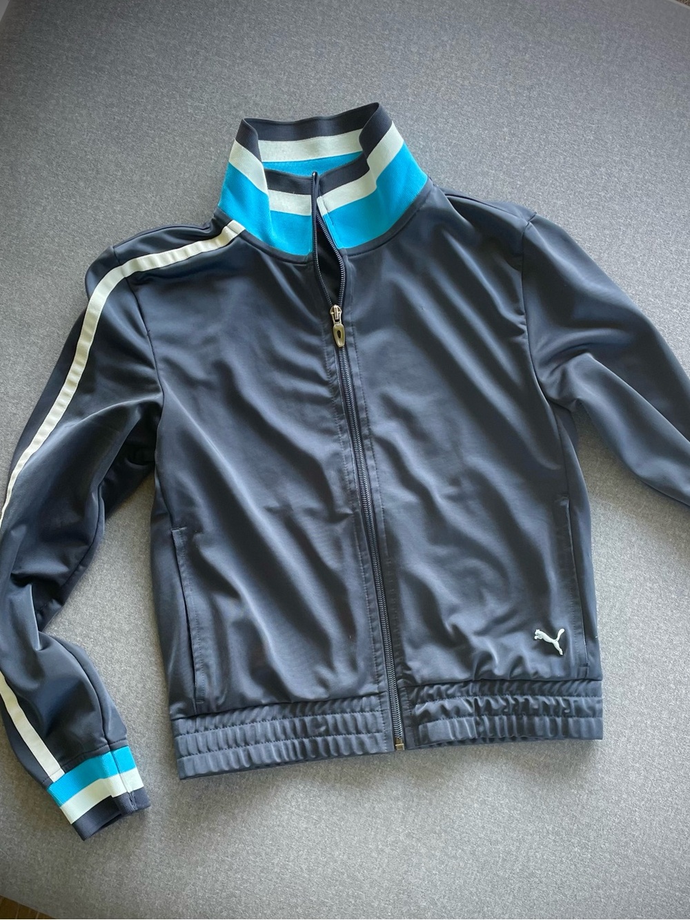 Puma Women’s Blue with Striped Collar Vintage Track Jacket | XS